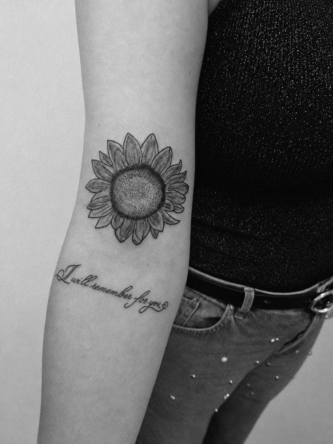 Zonnebloem met text